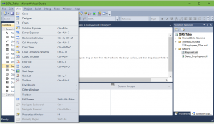 Falta Report Data en el menu de View